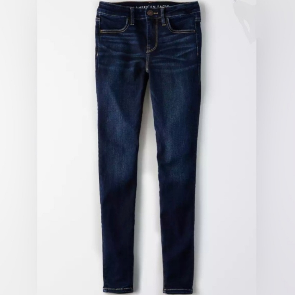 American Eagle Outfitters Dark Denim High Rise Jegging Skinny Jeans Size 4 Long